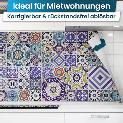 Küchenrückwand selbstklebend - Mosaikfliesen blau