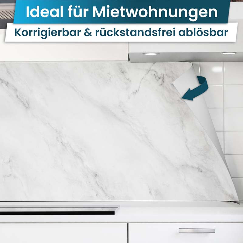 Küchenrückwand selbstklebend - Marmor weiß