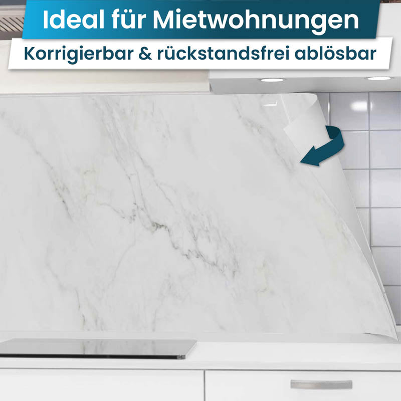 Küchenrückwand selbstklebend - Marmor weiß