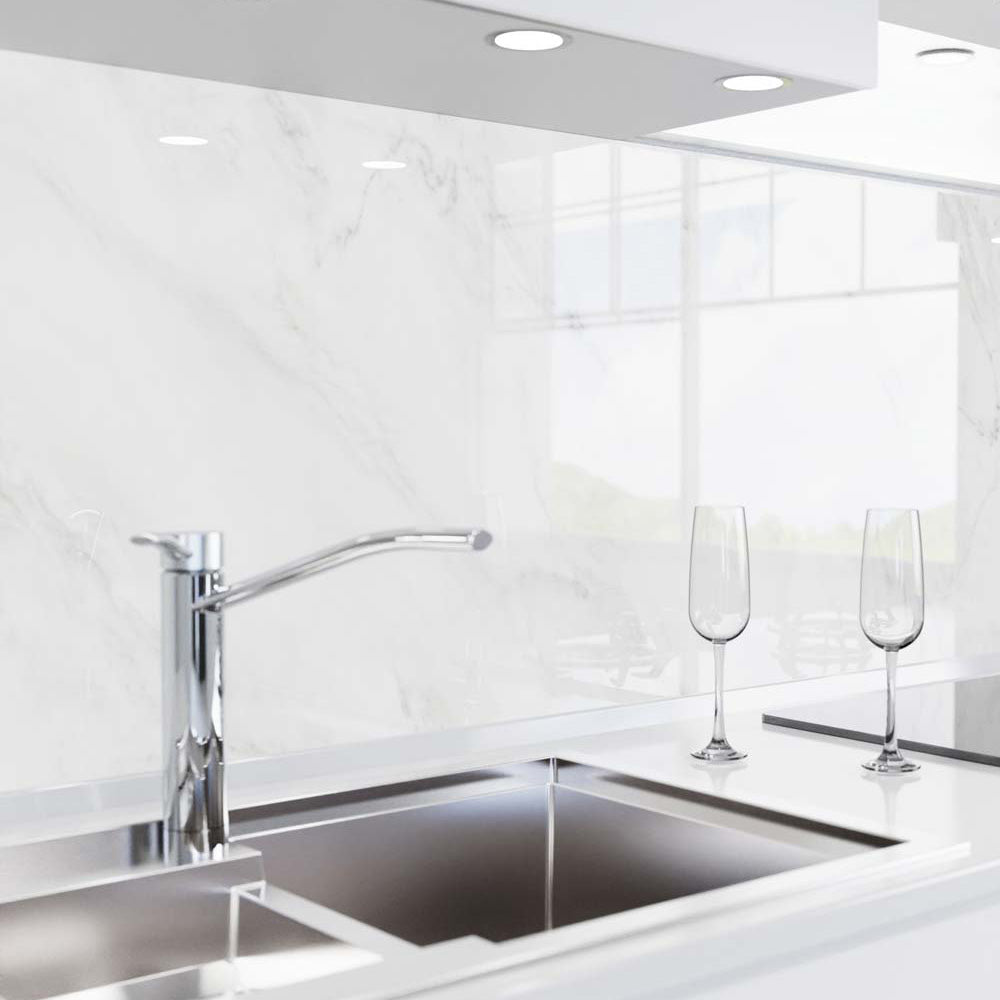 Küchenrückwand selbstklebend - Marmor weiß