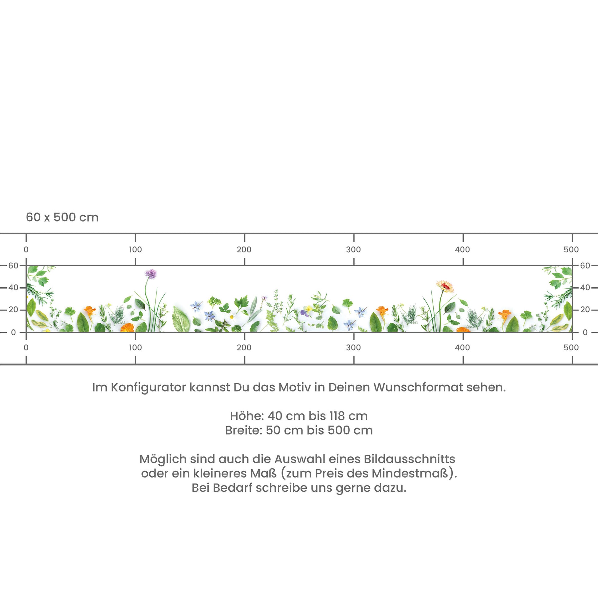 Küchenrückwand selbstklebend - Blüten & Kräuter