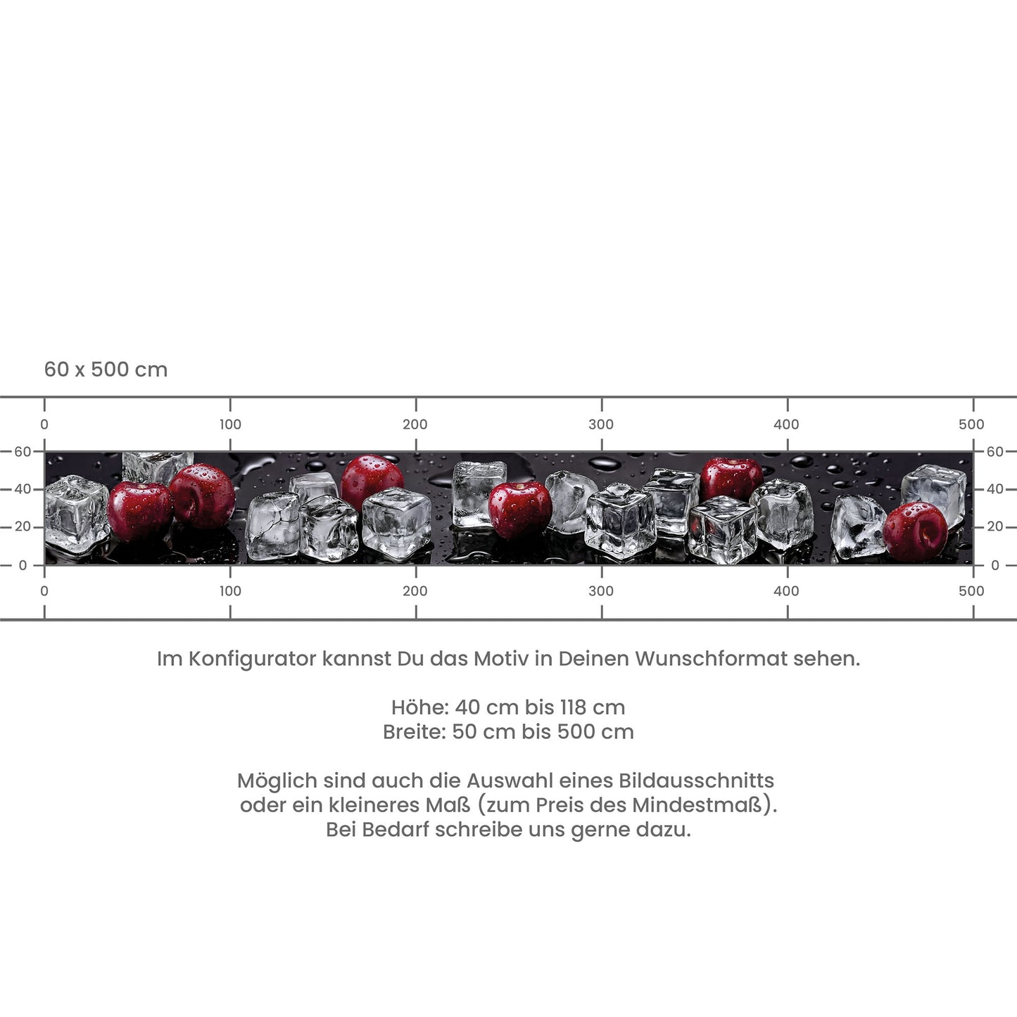 Küchenrückwand selbstklebend - Kirschen mit Eis