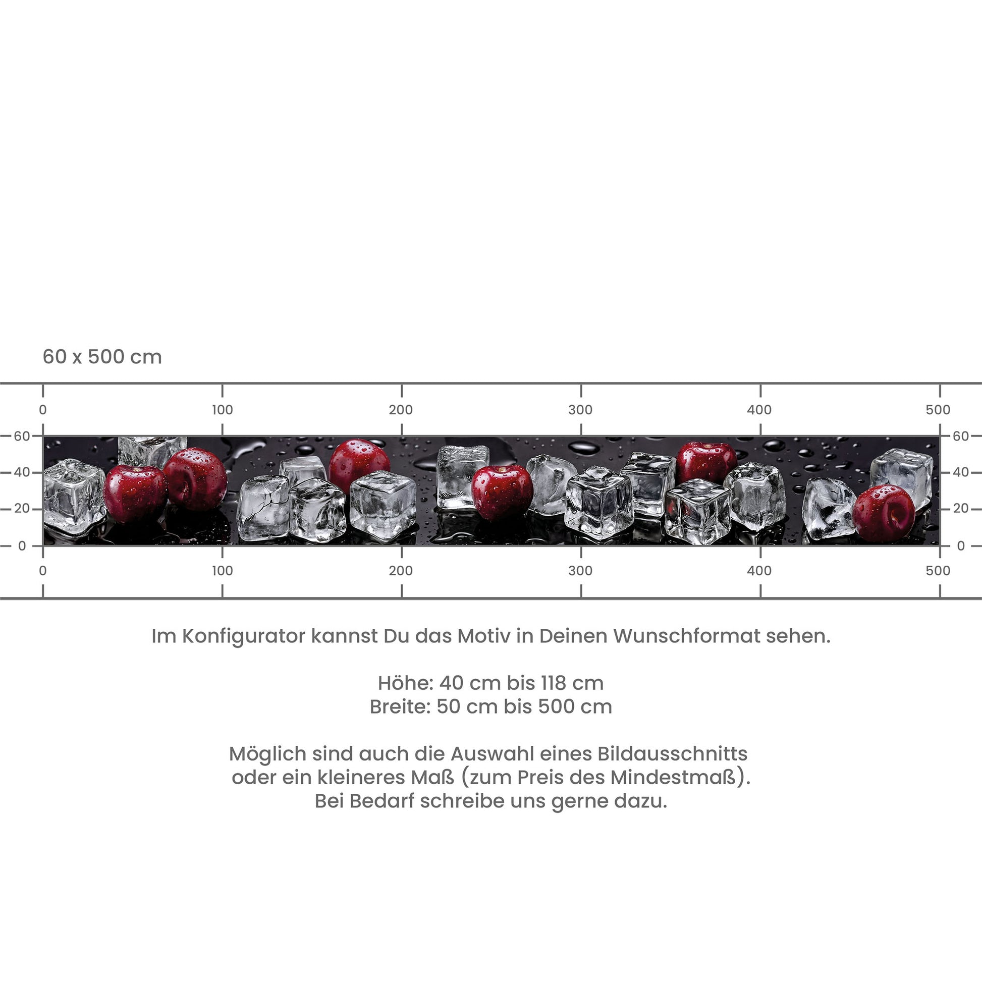 Küchenrückwand selbstklebend - Kirschen mit Eis
