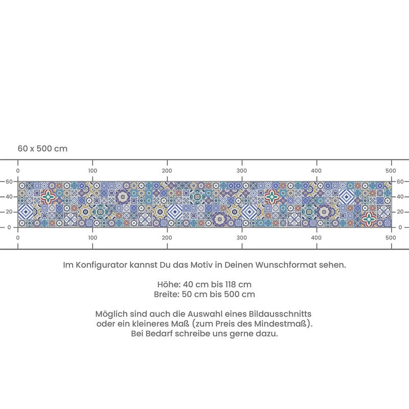 Küchenrückwand selbstklebend - Mosaikfliesen blau