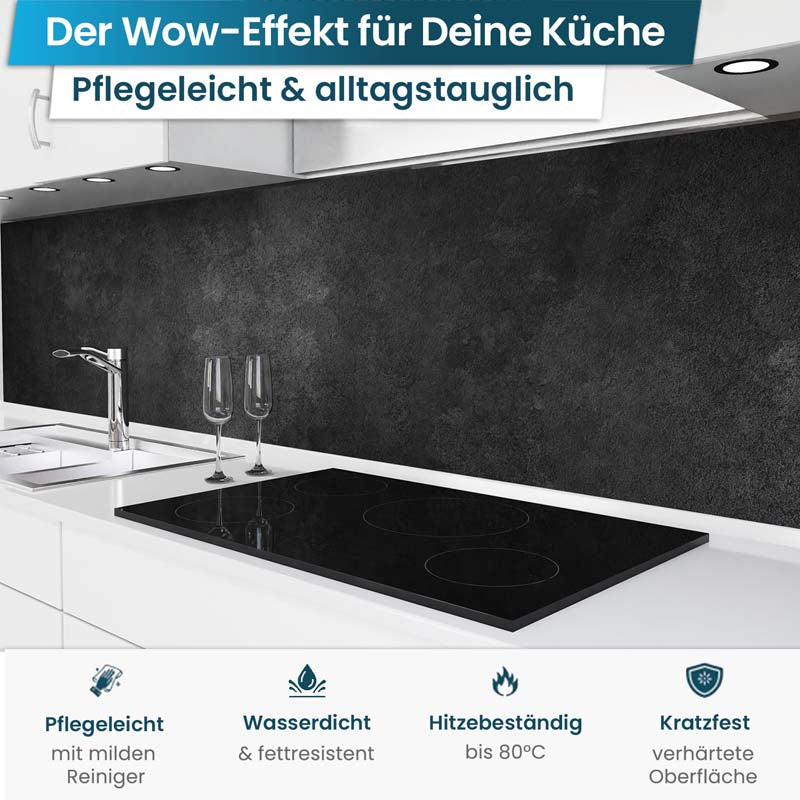 Küchenrückwand selbstklebend - Anthrazit