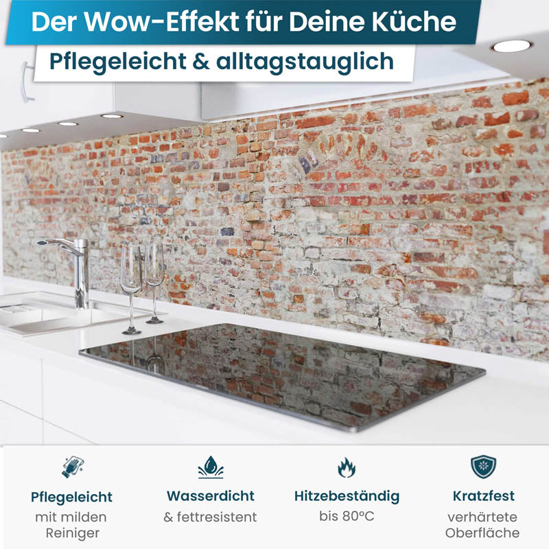 Küchenrückwand selbstklebend - Alte Ziegelmauer