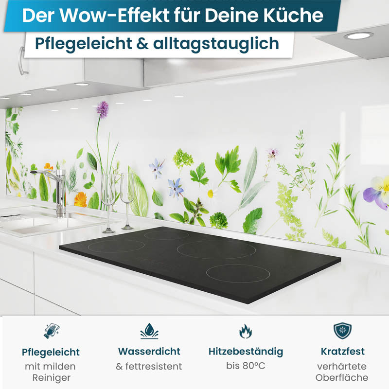 Küchenrückwand selbstklebend - Blüten & Kräuter