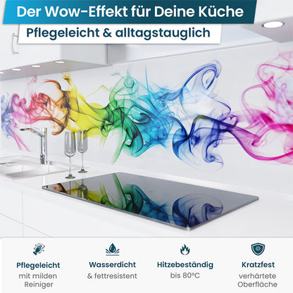Küchenrückwand selbstklebend - Bunter Rauch