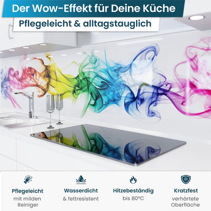 Küchenrückwand selbstklebend - Bunter Rauch