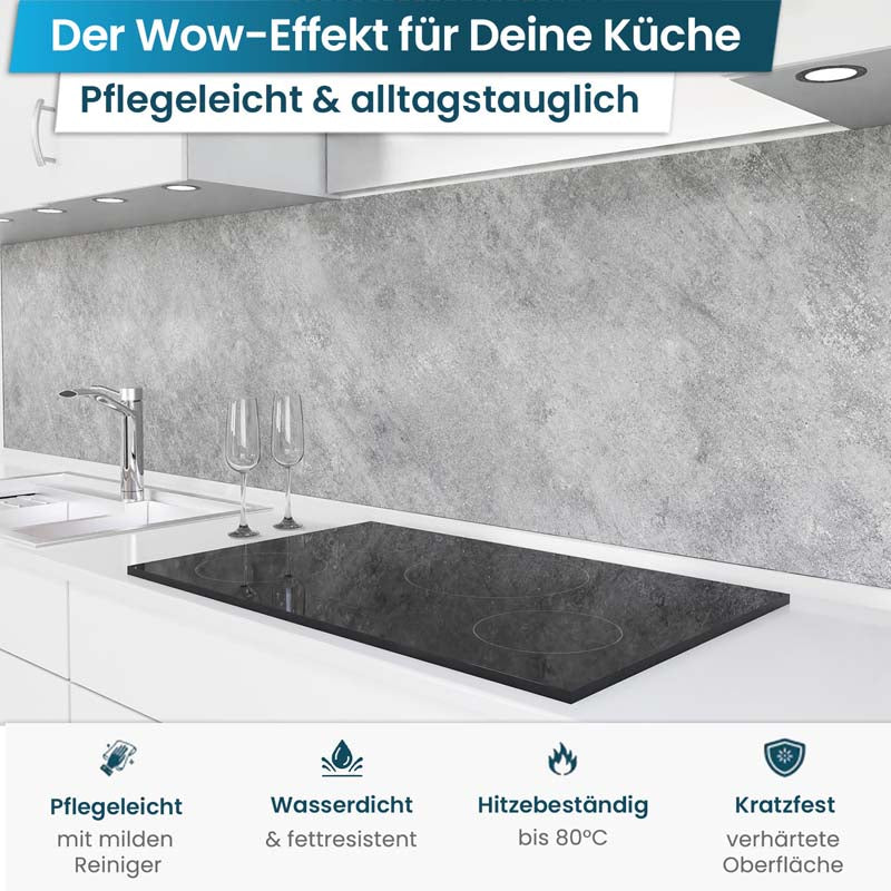 Küchenrückwand selbstklebend - Grauer Stein