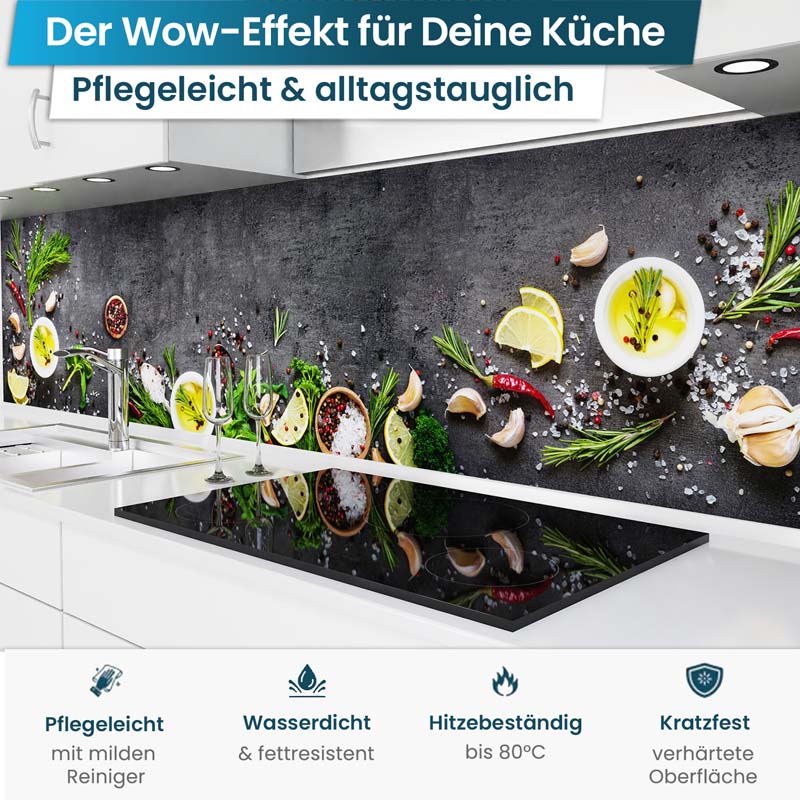 Küchenrückwand selbstklebend - Gewürztafel