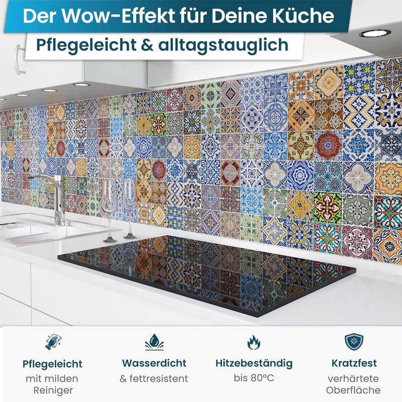 Küchenrückwand selbstklebend - Mosaikfliesen bunt