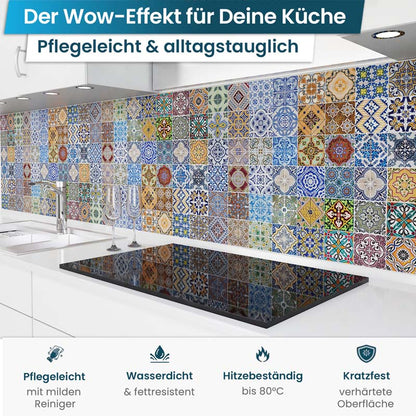 Küchenrückwand selbstklebend - Mosaikfliesen bunt