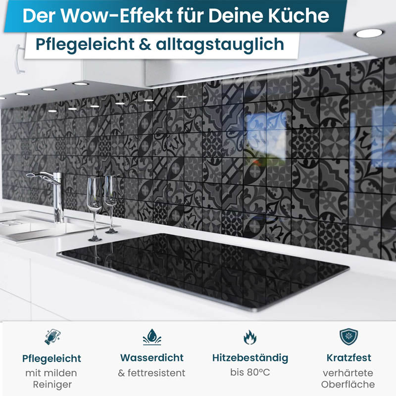 Küchenrückwand selbstklebend - Mosaikfliesen dunkel