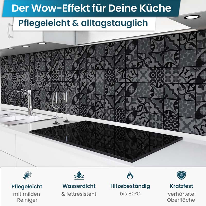 Küchenrückwand selbstklebend - Mosaikfliesen dunkel