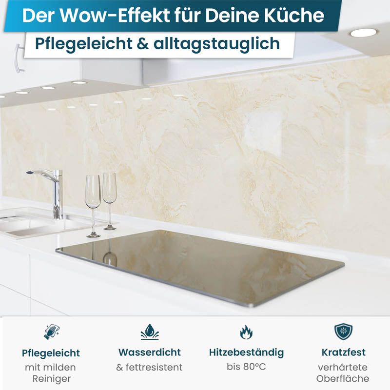 Küchenrückwand selbstklebend - Marmor beige
