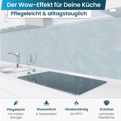 Küchenrückwand selbstklebend - Marmor blau