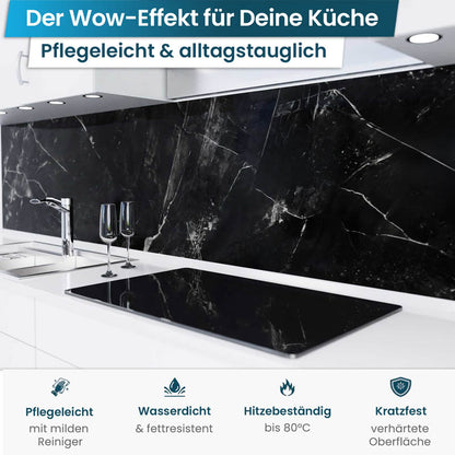 Küchenrückwand selbstklebend - Marmor schwarz