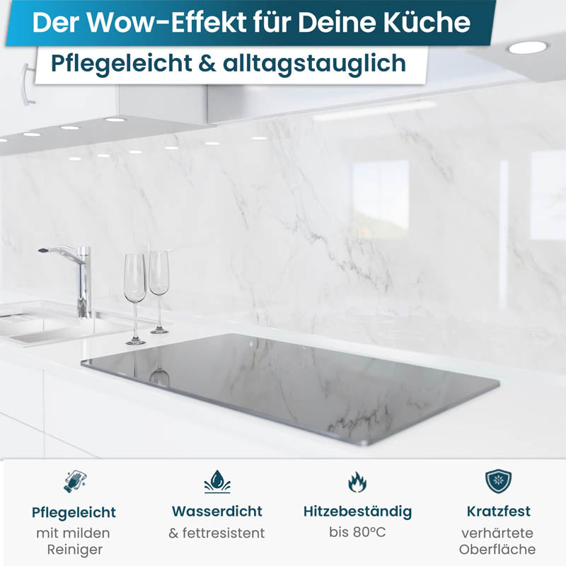 Küchenrückwand selbstklebend - Marmor weiß