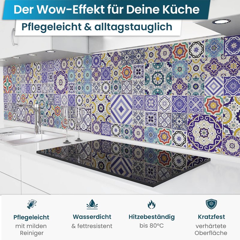 Küchenrückwand selbstklebend - Mosaikfliesen blau