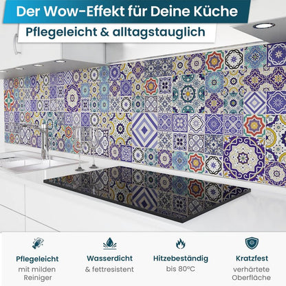 Küchenrückwand selbstklebend - Mosaikfliesen blau