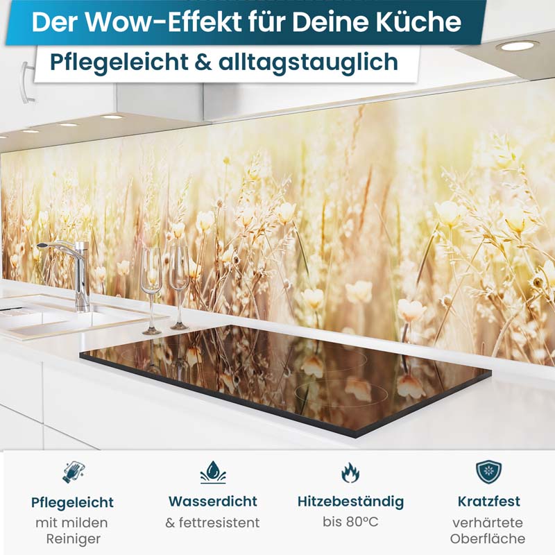 Küchenrückwand selbstklebend - Sommerblüten