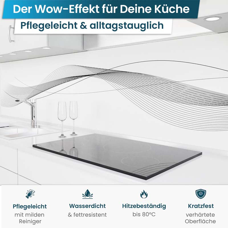 Küchenrückwand selbstklebend - Wellenlinien