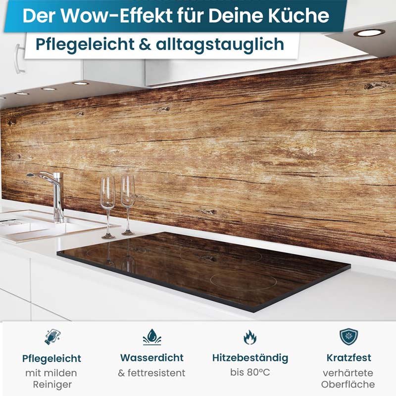 crédence de cuisine adhésive  noyer