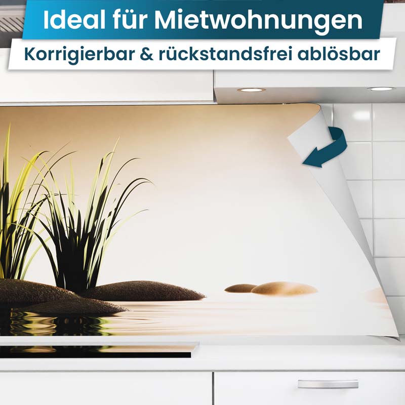 Küchenrückwand selbstklebend - Seesteine Abendgold