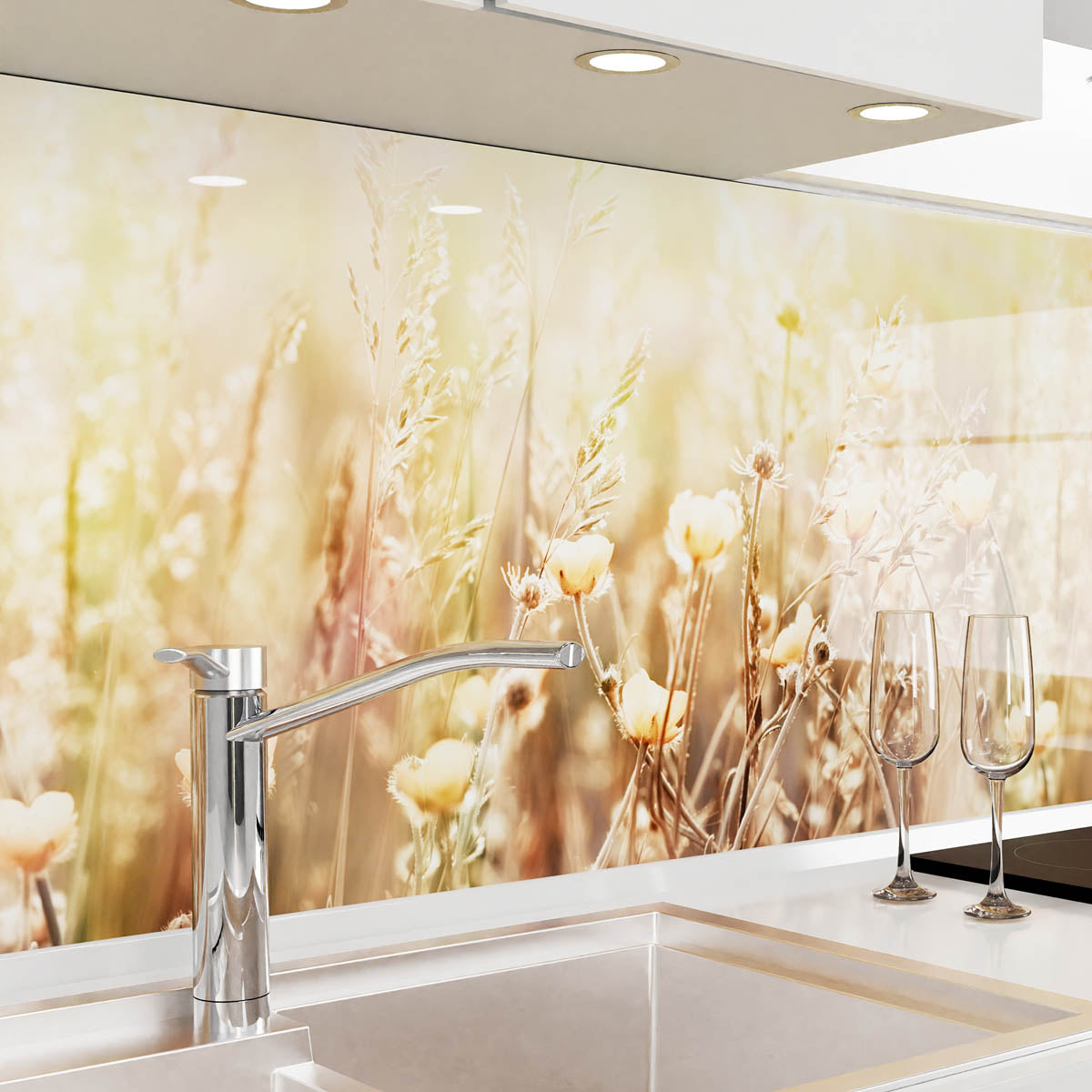 Küchenrückwand selbstklebend - Sommerblüten