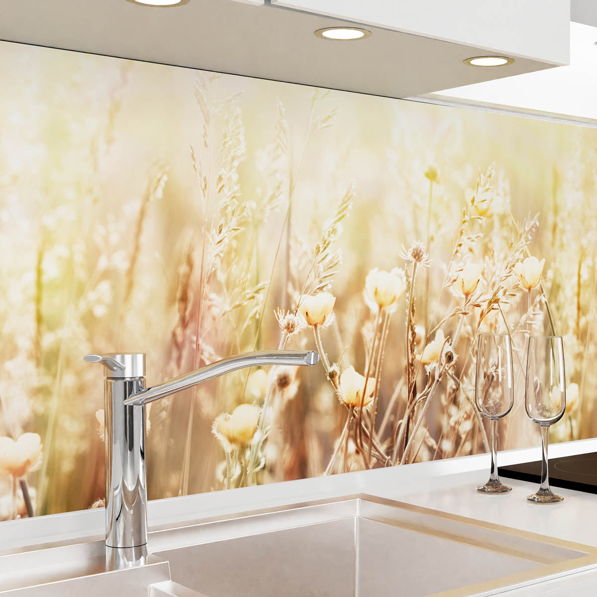Küchenrückwand selbstklebend - Sommerblüten