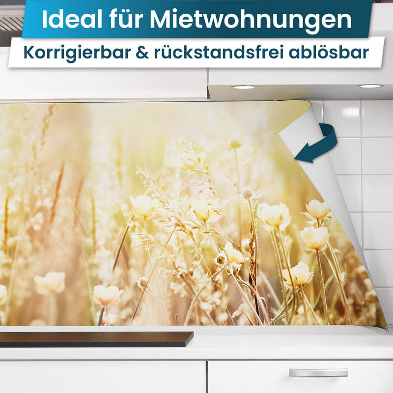 Küchenrückwand selbstklebend - Sommerblüten