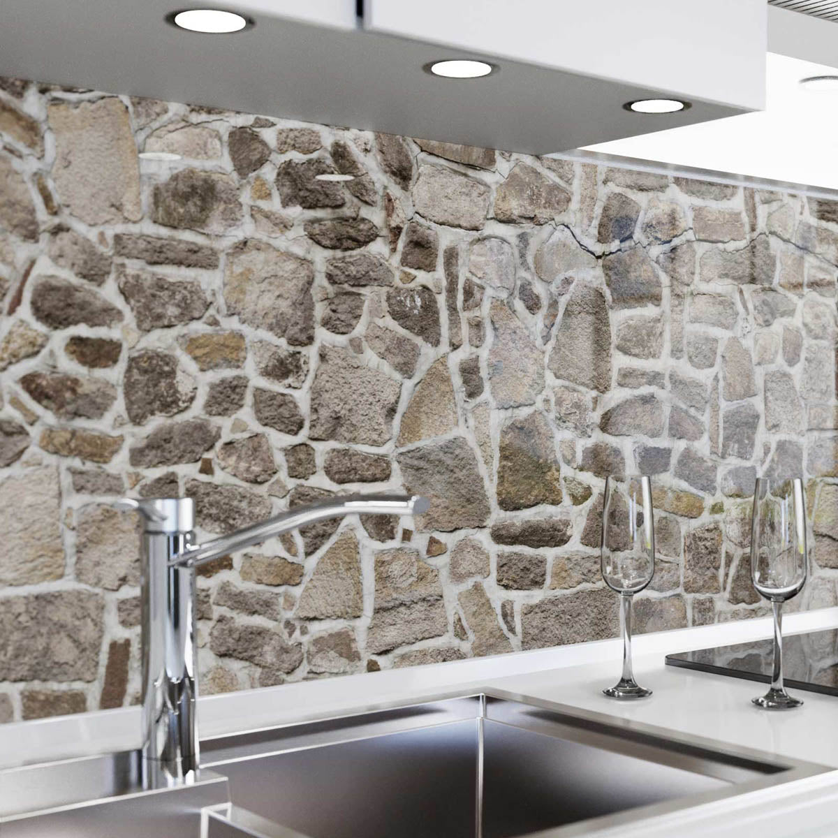 Küchenrückwand selbstklebend - Steinmauer