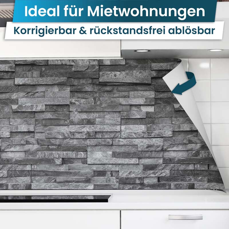 keuken achterwand zelfklevend - Steenwand