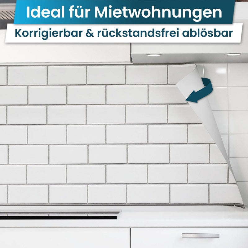 Küchenrückwand selbstklebend - Weiße Fliesen