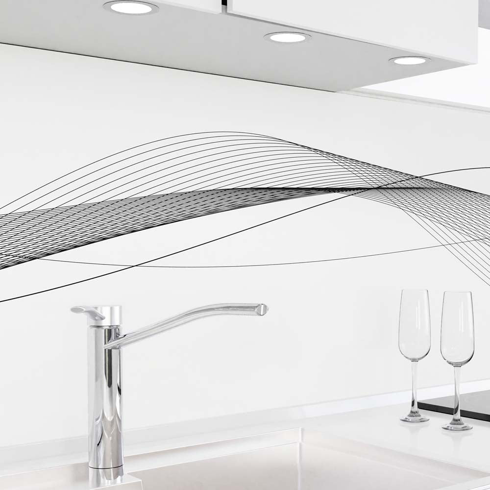 Küchenrückwand selbstklebend - Wellenlinien