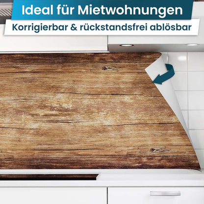 crédence de cuisine adhésive  noyer