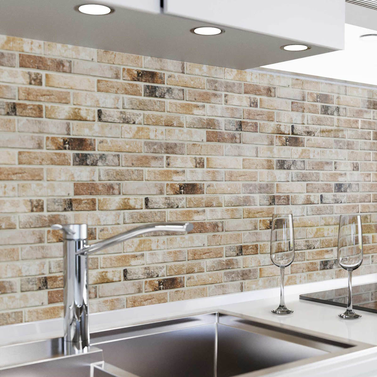 Küchenrückwand selbstklebend - Ziegelsteine